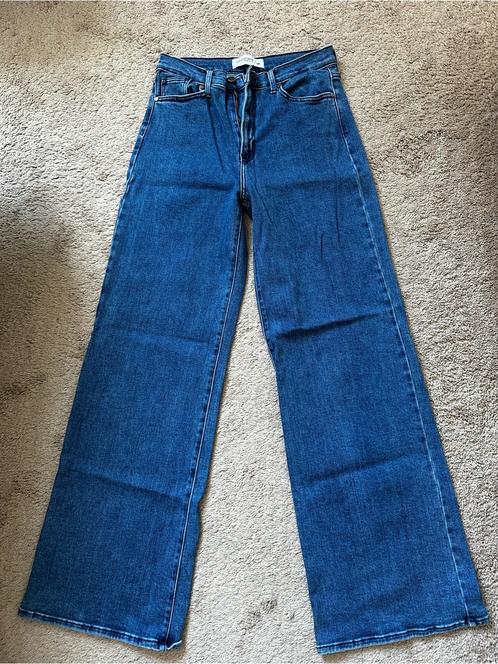 Just Black Women's Wide Leg Flare Jeans - Dark Blue Denim